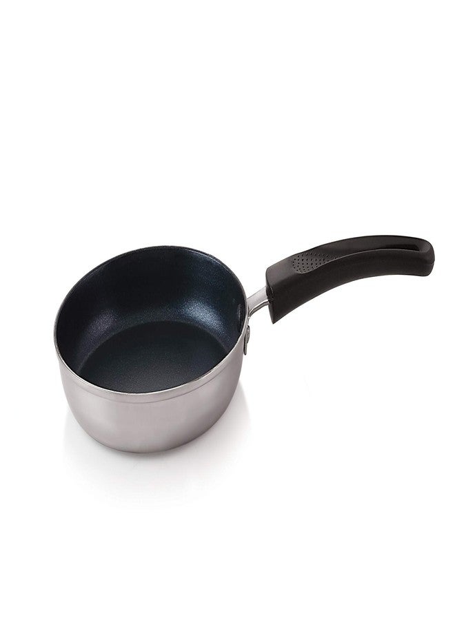 Chef Direct Stainless Steel Non Stick Mini Fry Pan with bakelite Handle - Black 14cm - Image 1